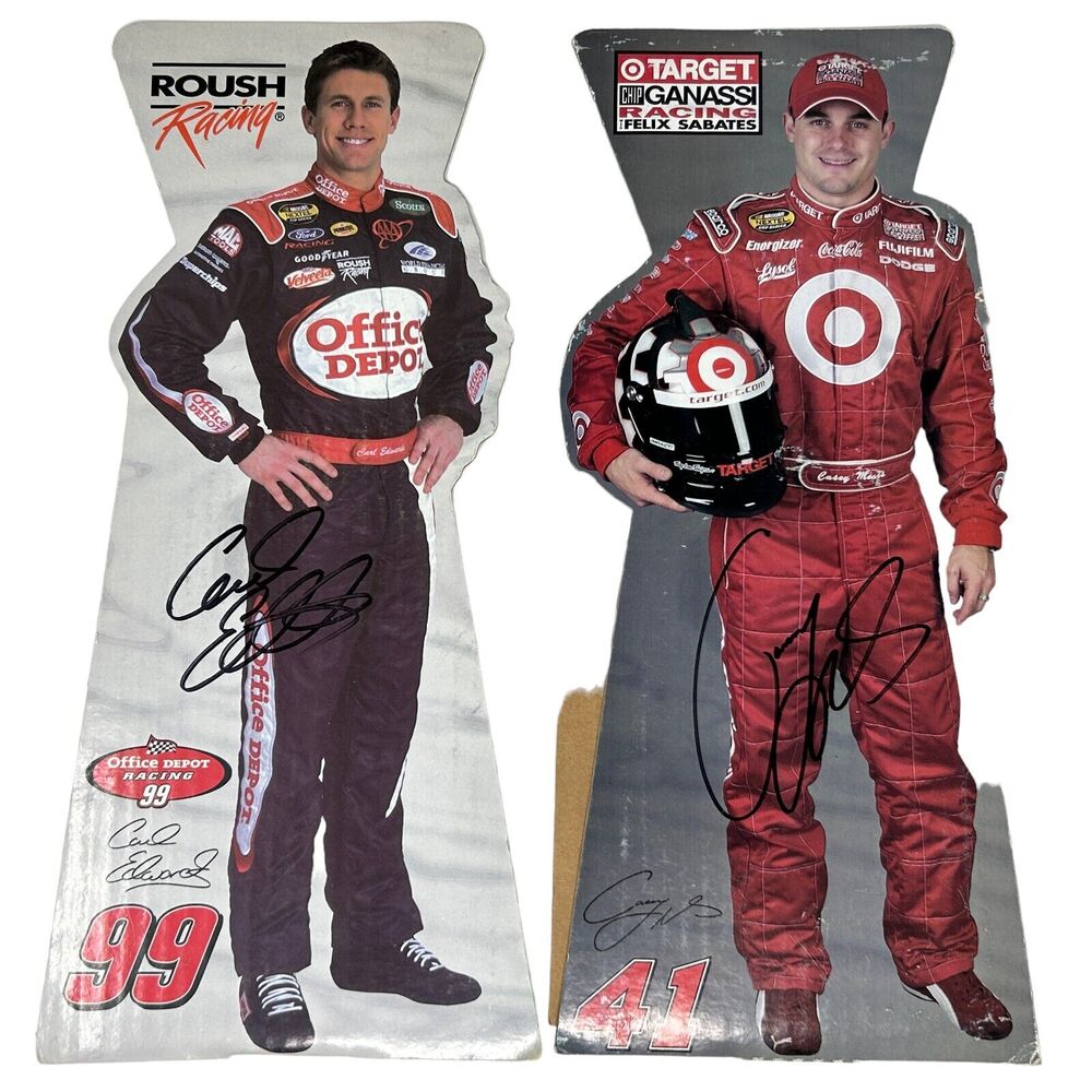 NASCAR Carl Edwards Casey Mears Signed Photos Autographed Motorsports 14 in